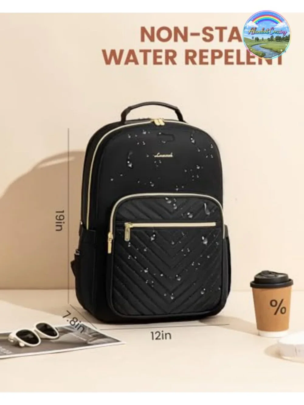 LOVEVOOK Laptop Backpack Quilted Nylon Work Travel College Bag